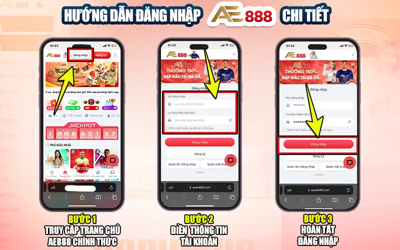Hướng dẫn đăng nhập AE888