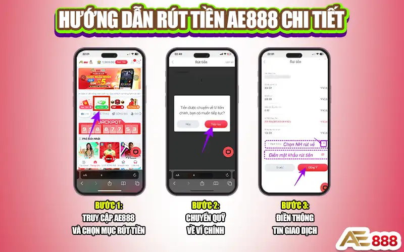 Hướng dẫn rút tiền AE888