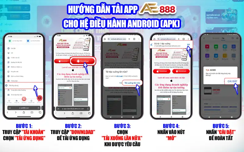 tải app AE888 cho hệ điều hành Android