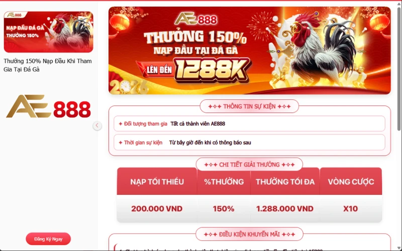 Khuyến mãi nạp đầu đá gà