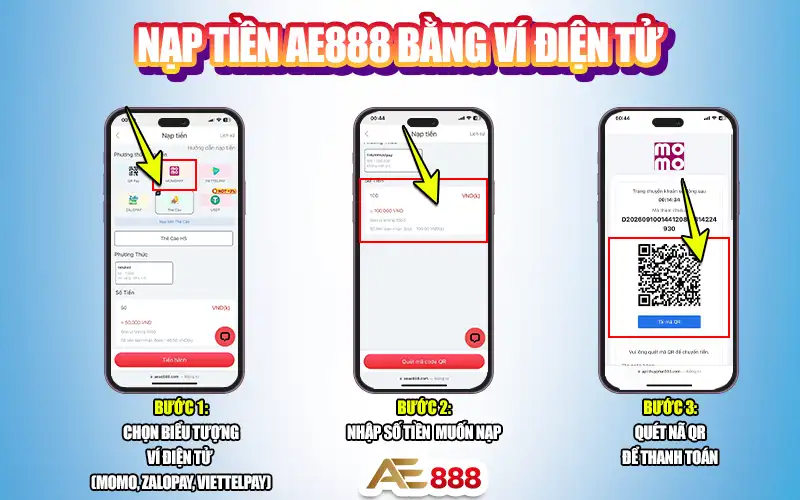 Nạp tiền AE888 bằng Ví điện tử