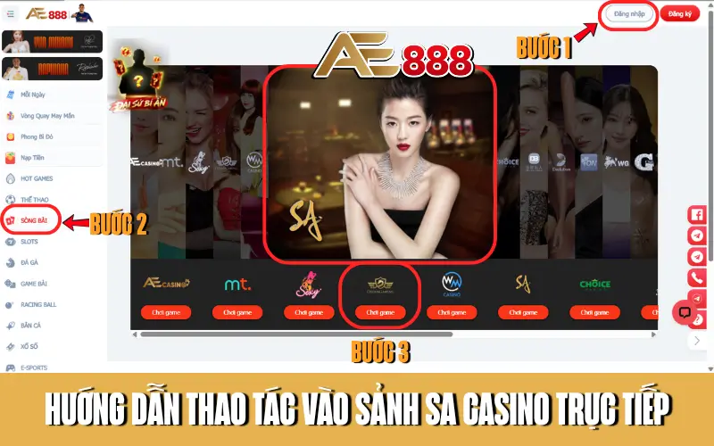 cách vào sảnh SA Casino